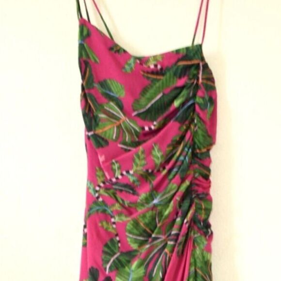 NWT Farm Rio Women’s Pink Leaves Midi Dress - Size Large - Picture 3 of 13